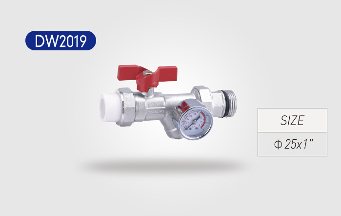 双活接PPR过滤球阀(带表)DW2019